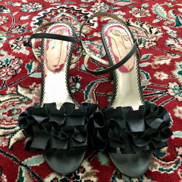 Y2K Ruffle Strappy Heels - Picture 3 of 5